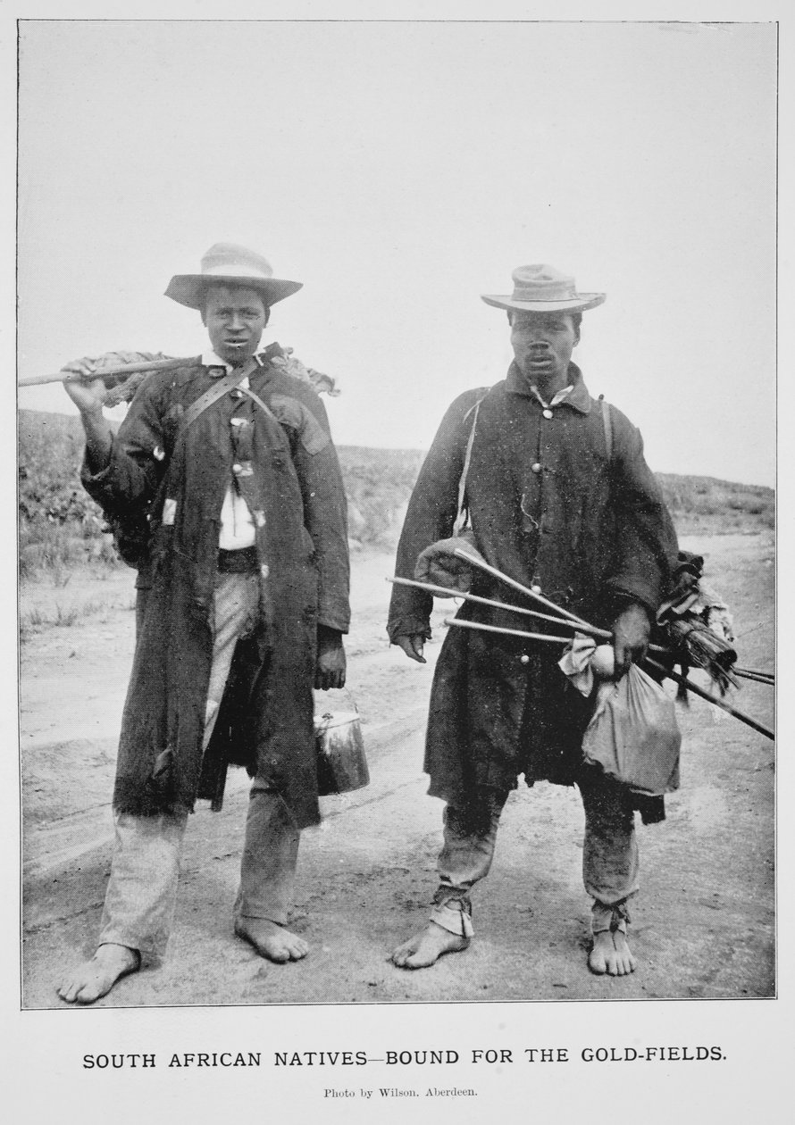 Nativos da África do Sul com destino a Goldfields, fotografia atribuída a Wilson Aberdeen de South African Photographer