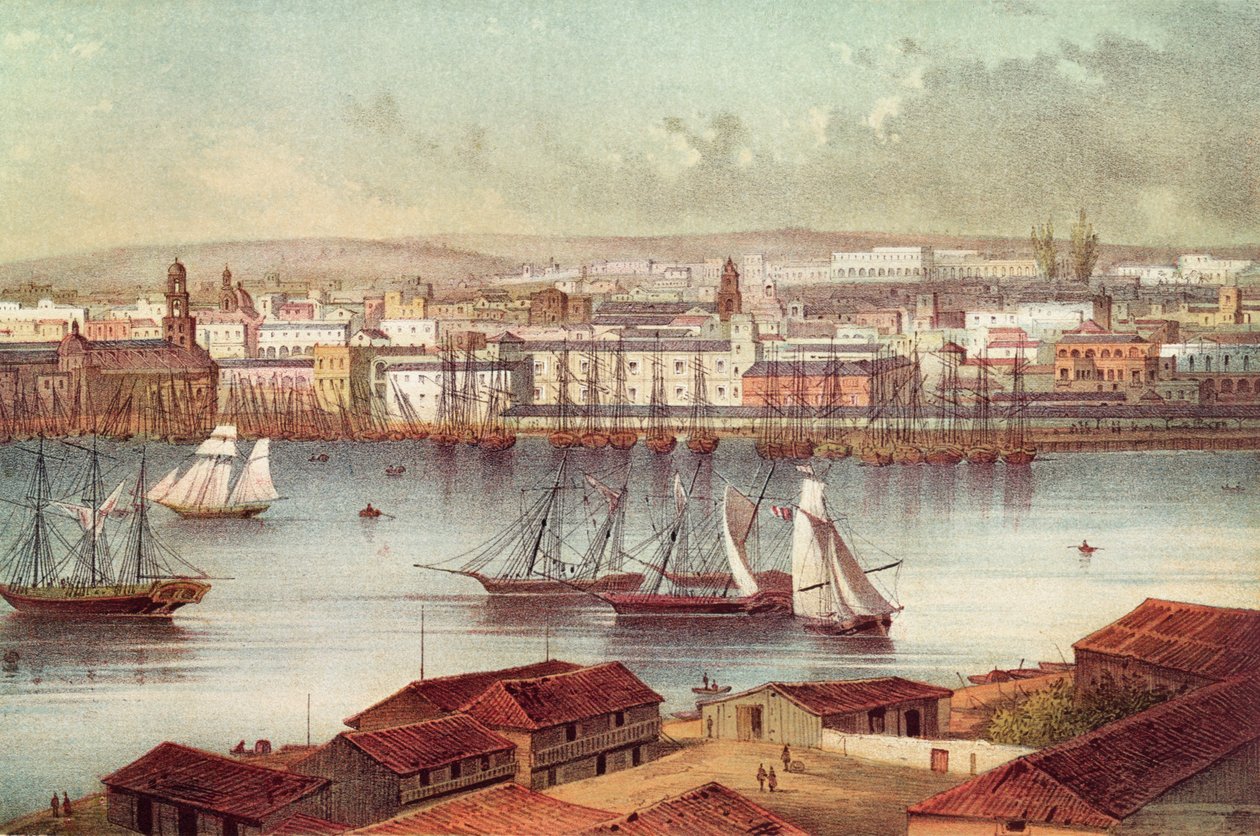 Vista, de, havana, cuba, mid-19th, século de American School
