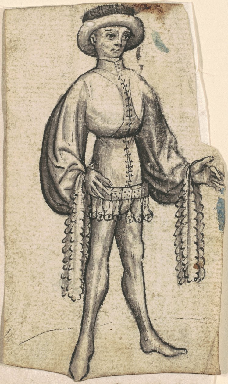 Um cortesão em pé de South German 15th Century