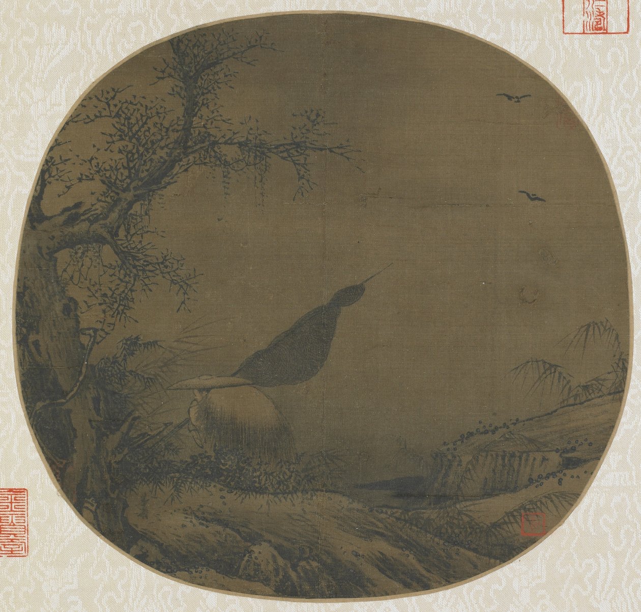 Pescador atado para casa coberto de neve, do final do século XII ao início do século XIII de Southern Song Dynasty Chinese School