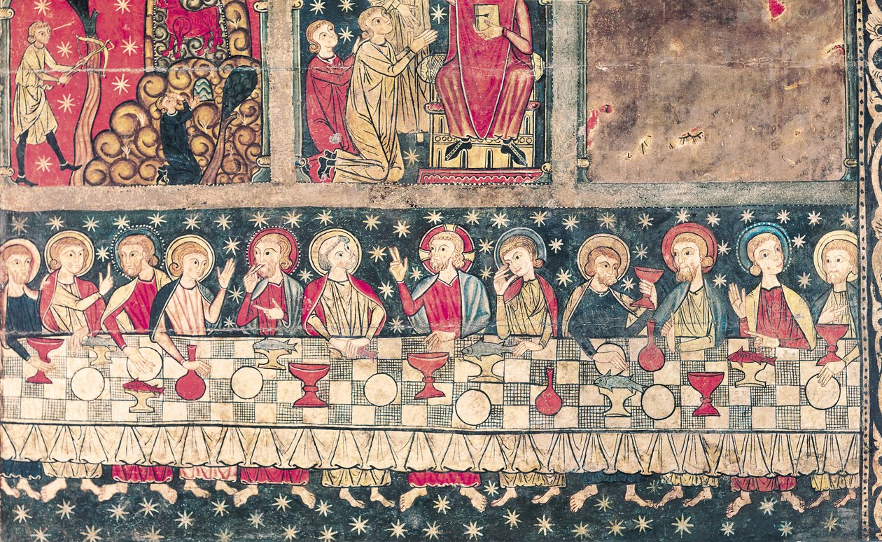 Altar frontal de São Miguel, da Igreja de Sant Miquel, Siguerola (têmpera no painel) (detalhe de 219654) de Spanish School