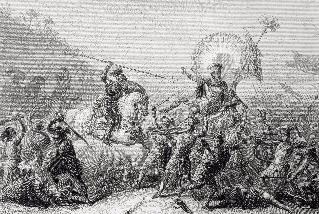Batalha de Otumba, México, 7 de julho de 1520 de Spanish School