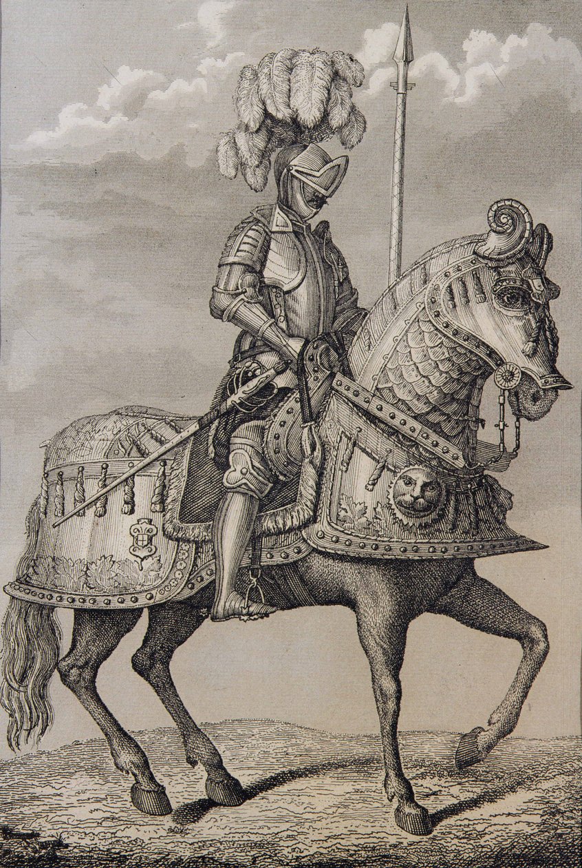 Armadura de Carlos V (1500-58) preservada no Arsenal Real, Madri, Espanha de Spanish School