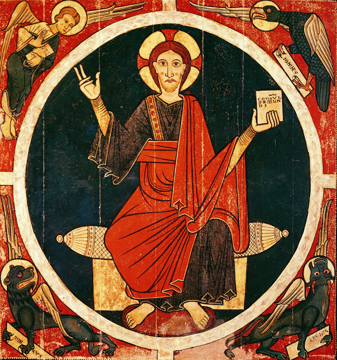 Cristo em majestade (tempera no painel) de Spanish School