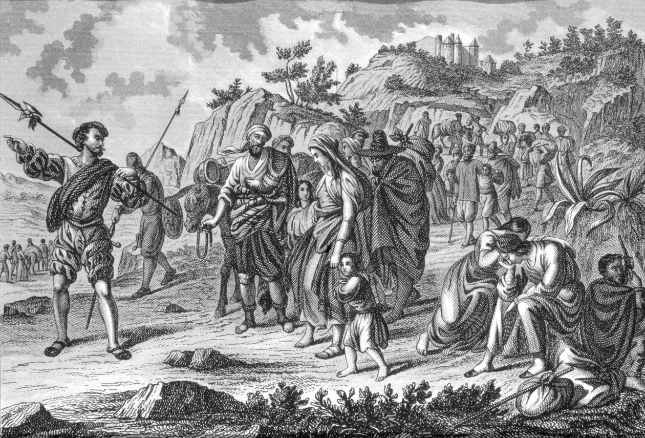 Expulsão dos Mouros da Espanha, começando em 1609 de Spanish School