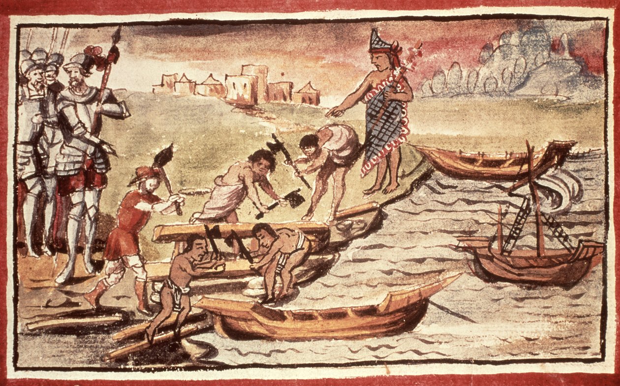 Construtores de barcos indianos mexicanos de Spanish School