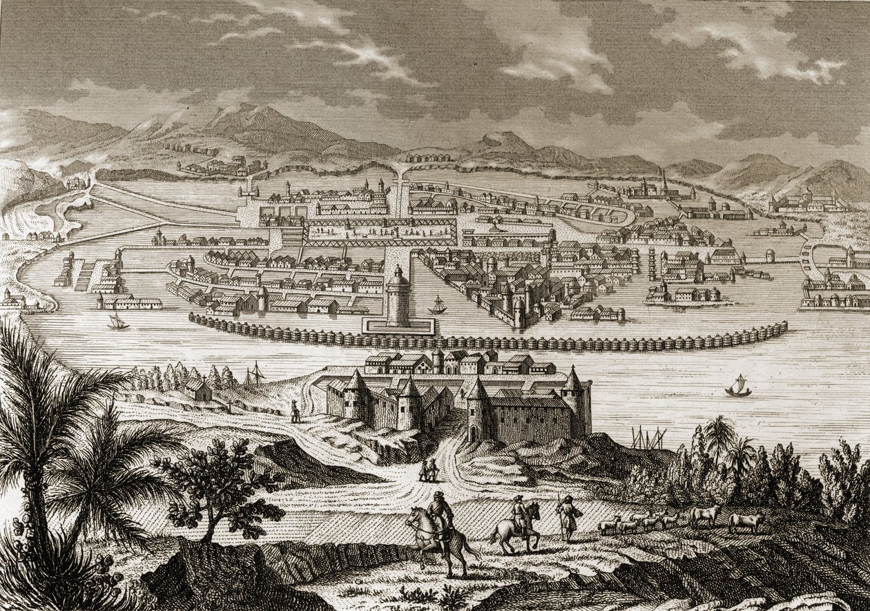 Cidade do México na época da conquista espanhola (1519-35) de Spanish School