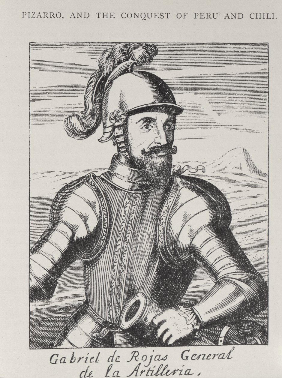 Retrato de Gabriel de Rojas, General da Artilharia, de A História Narrativa e Crítica da América, editado por Justin Winsor, Londres, 1886 de Spanish School