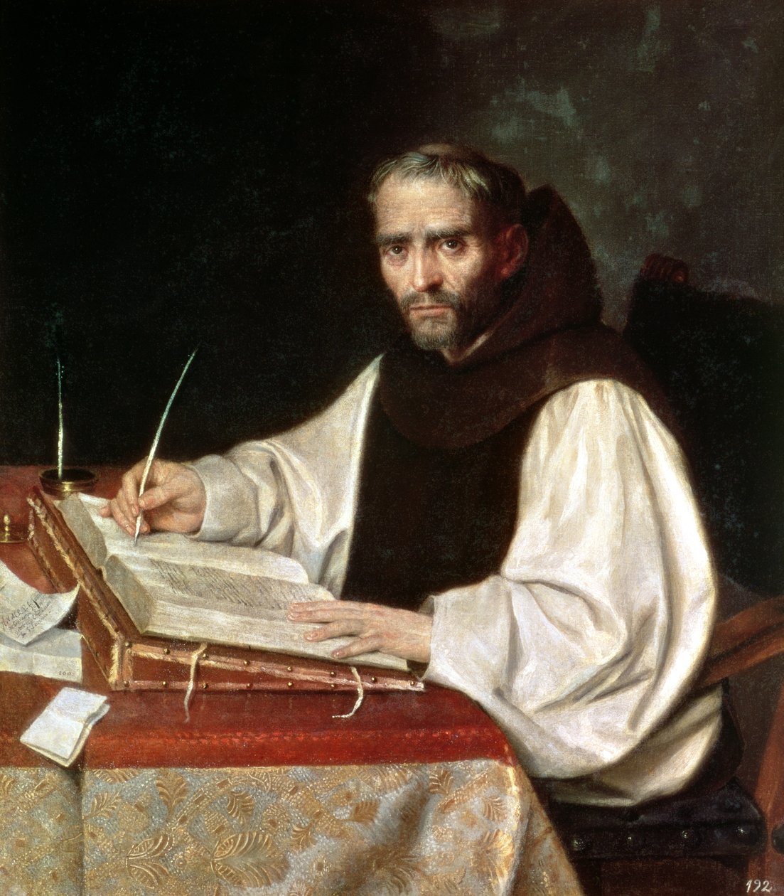 Retrato de José de Siguenza, prior e bibliotecário do mosteiro de San Lorenzo, 1602 de Spanish School