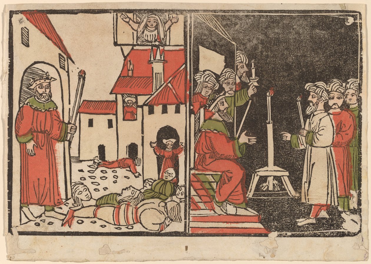 Massacre dos Primogênitos e Escuridão Egípcia de Spanish 15th Century