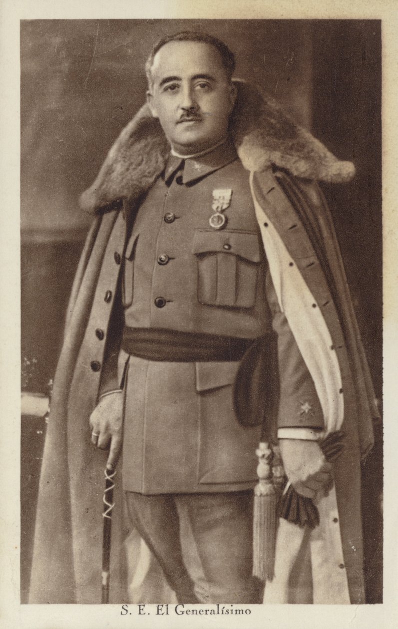 Francisco Franco, general e ditador espanhol (fotografia a preto e branco) de Spanish Photographer