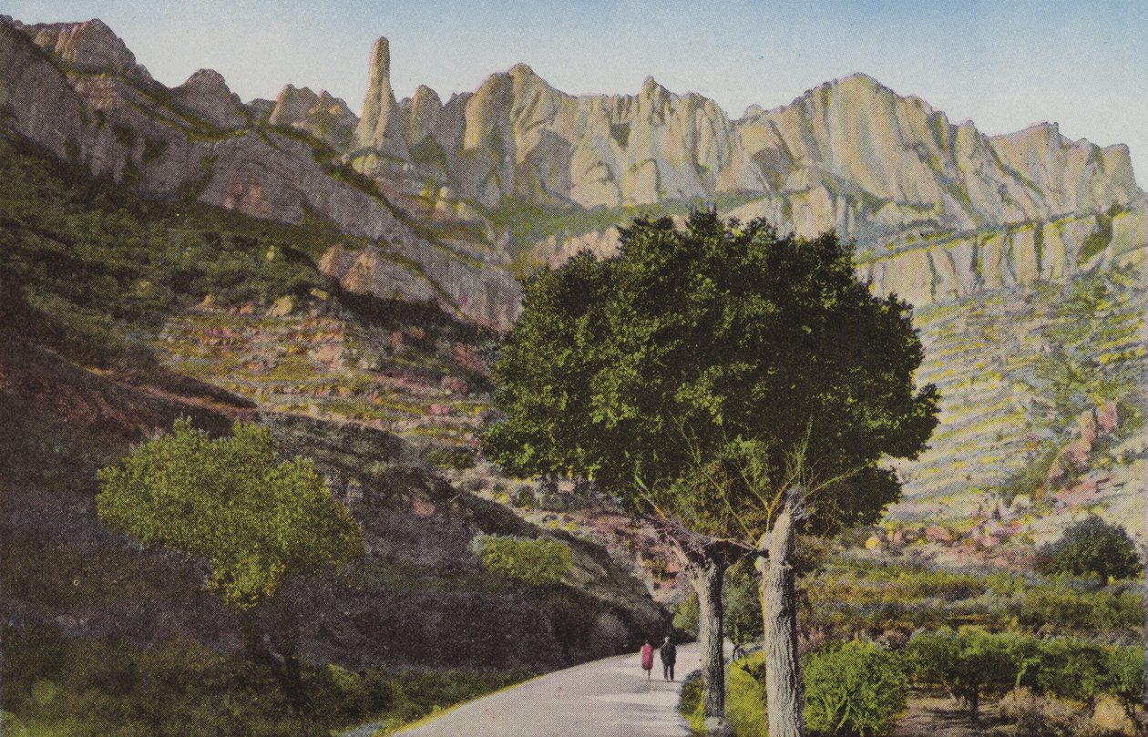 Montserrat: La muntanya des de la carretera de Monistrol; La Montana da estrada de Monistrol (fotografia a cores) de Spanish Photographer
