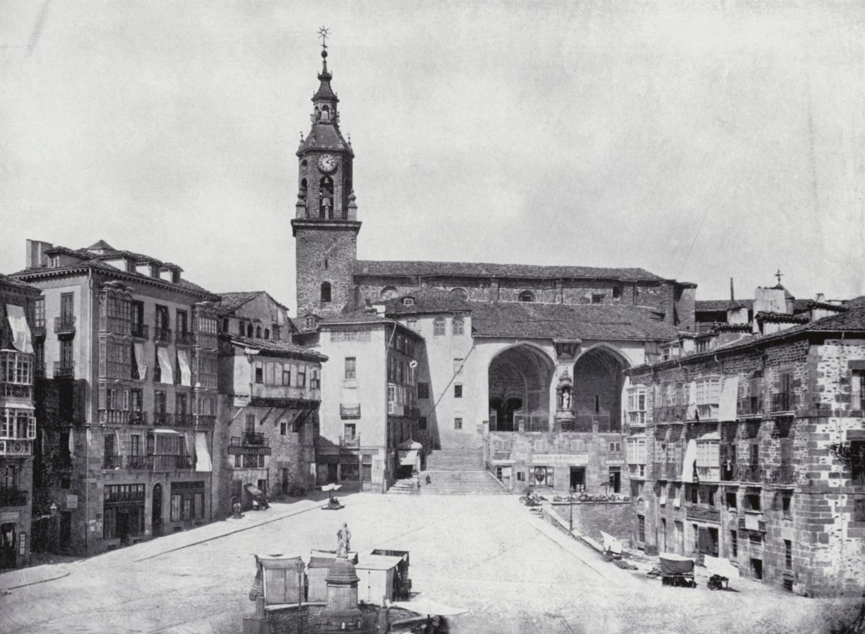 Plaza De La Constitucion, Vitoria (fotografia a preto e branco) de Spanish Photographer