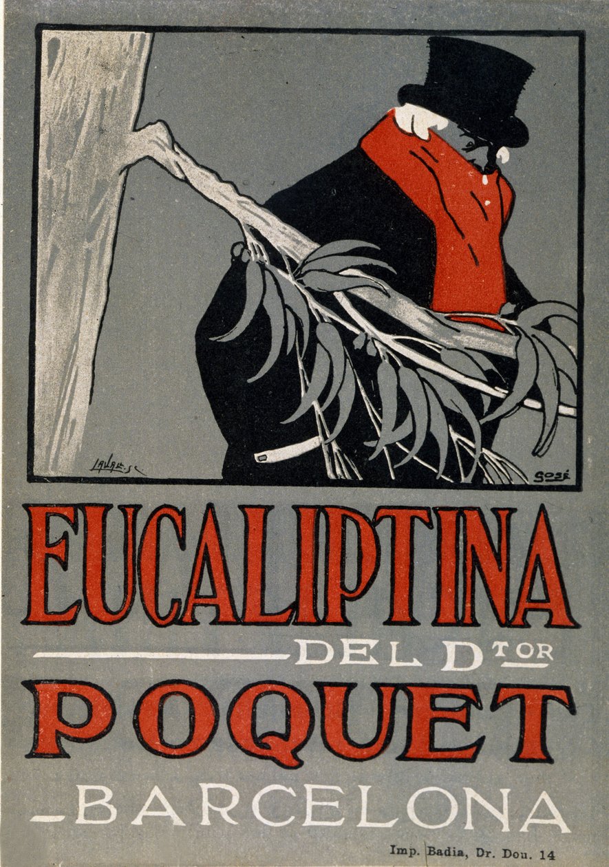 Publicidade do medicamento para o frio Eucaliptina, Espanha 1924. de Spanish School