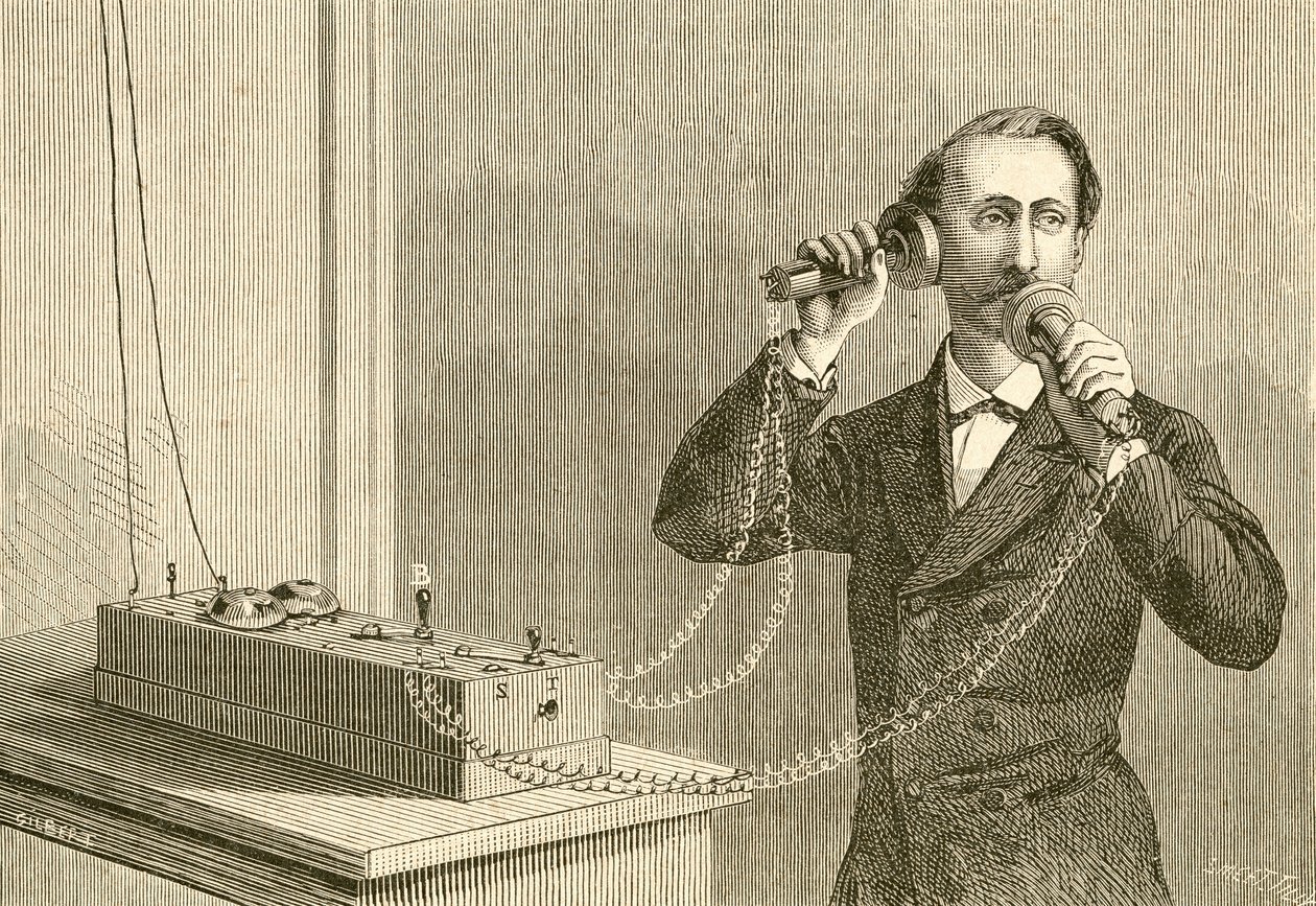 Um telefone precoce. De El Museo Popular publicado Madrid de Spanish School