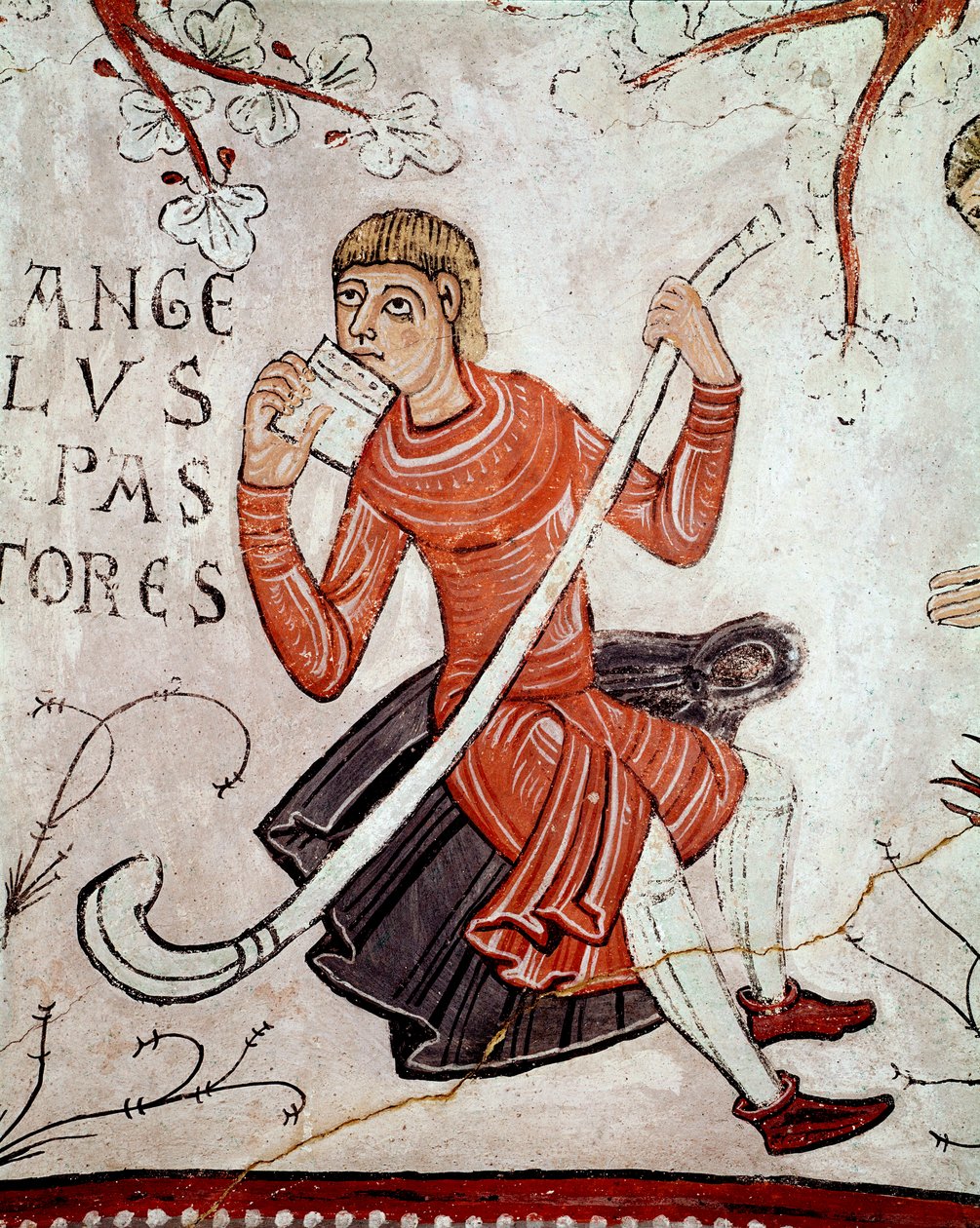 Anunciação aos sheperds, detalhe (miniatura de Spanish School