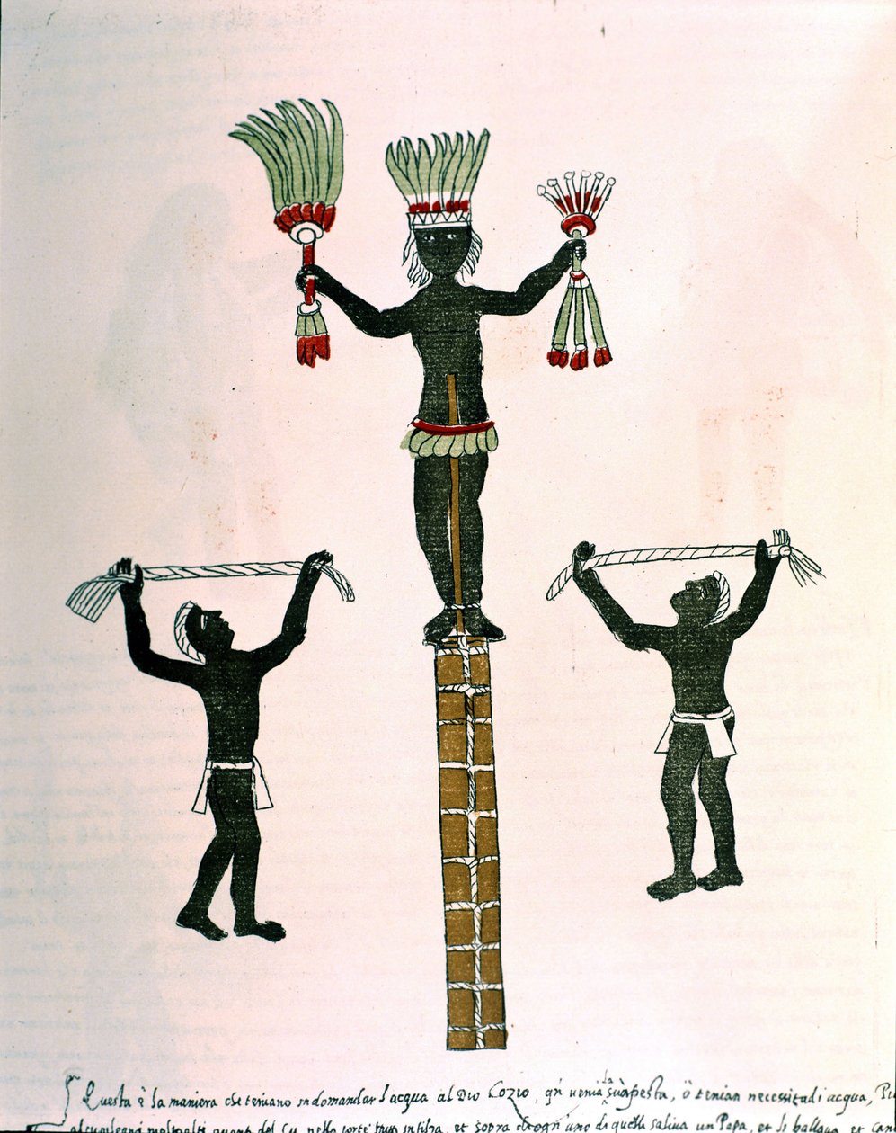 Jogos Aztecas no Codex Vaticanus 3738 (Codex Vat. Rios.). Fac-símile do manuscrito do dominicano Pedro de los Rios, entre 1570 e 1589, Bibl. Vaticano. de Spanish School