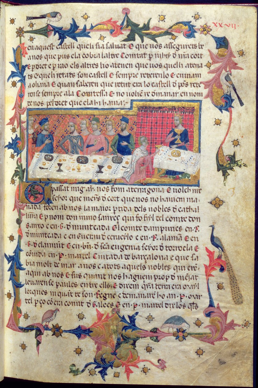 Banquete dado pelo padre Martell para James I (1208-76) em Tarragona em 1228 em que a conquista das Ilhas Baleares foi acordada, de 