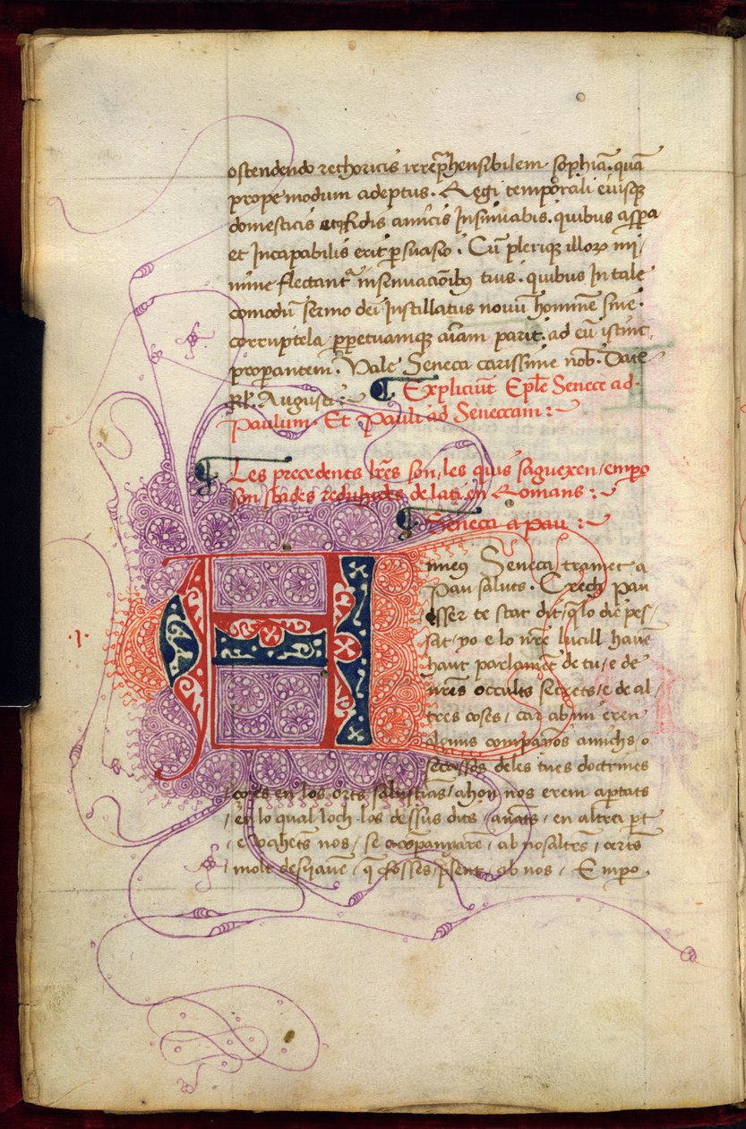 Burney 252, f. 4v, inicial de quebra-cabeça 