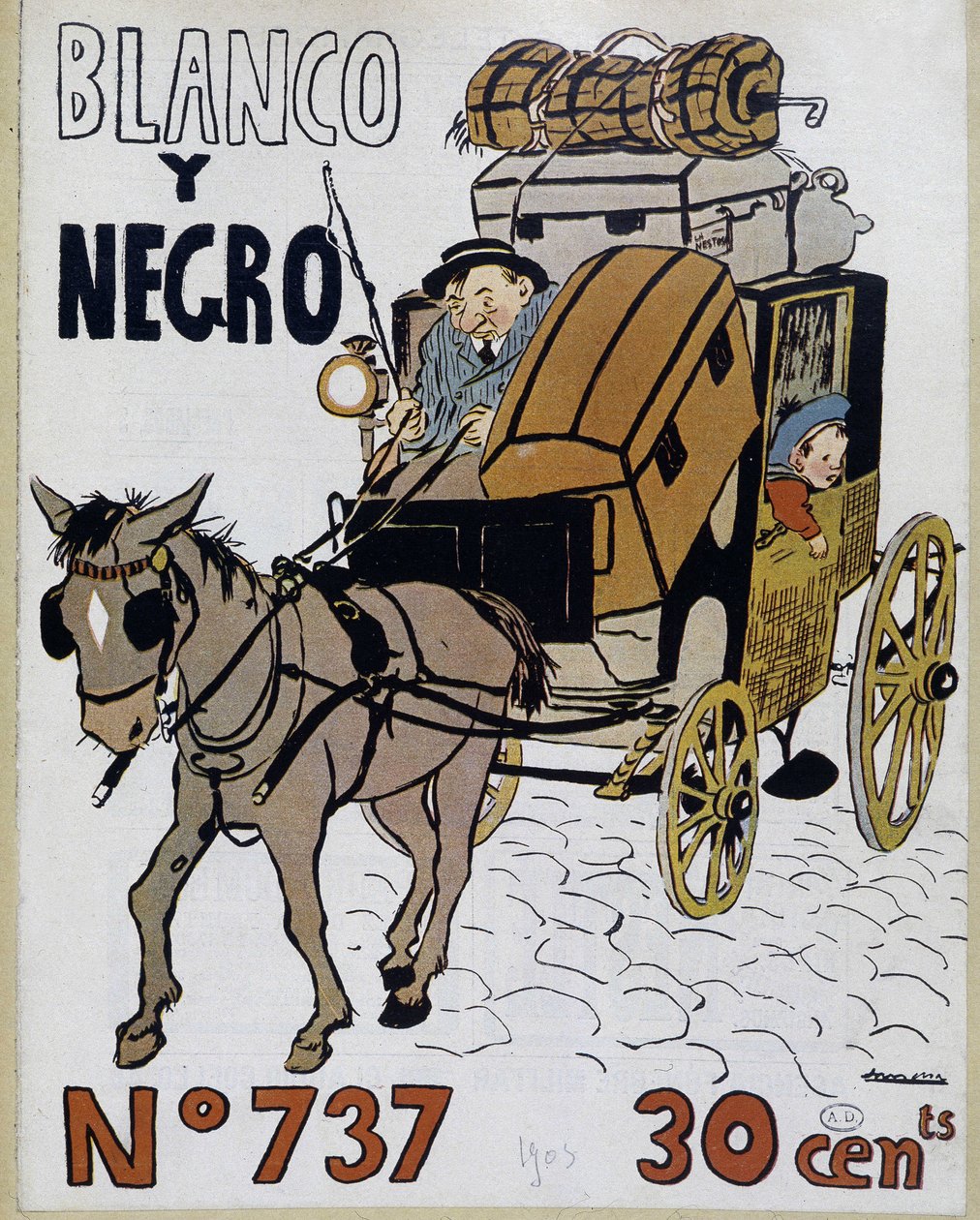 Caleche - capa de "Preto e Branco", No. 737 de Spanish School
