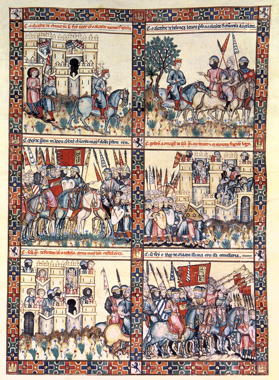 Cantiga 187, uma das 420 composições musicais narrando os milagres da Virgem, escrita em galego para Alfonso X 