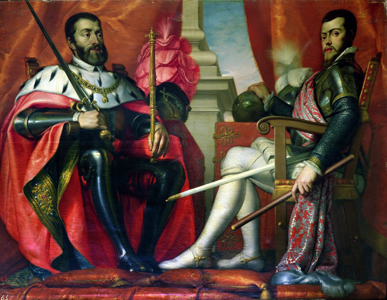 Carlos I (1500-58) e Felipe II (1527-99) de Spanish School