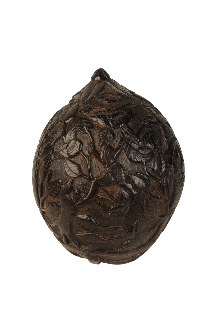 Caixa de dinheiro de coco esculpida, Spanish Colonial, c.1800 (coconut) de Spanish School