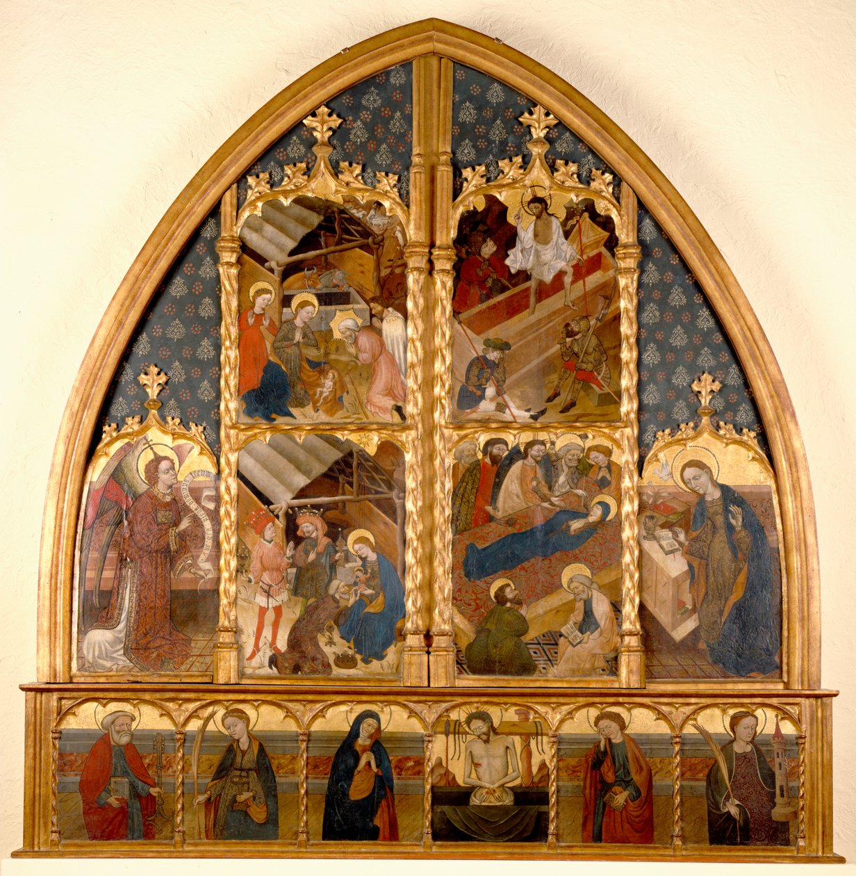 Retábulo Catalão, 145080 (tempera e folha de ouro no painel) de Spanish School