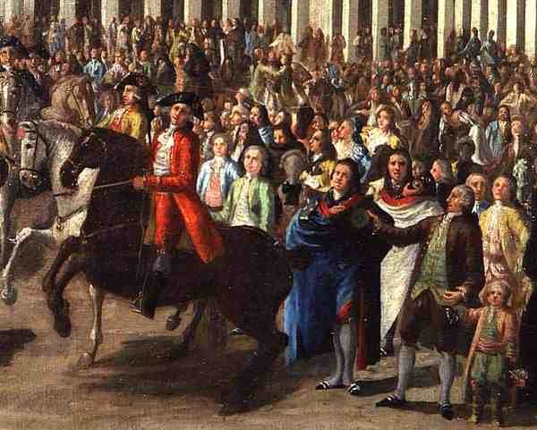 Carlos III (1685-1740) Entrando em Madrid, pela Plaza Mayor de Spanish School