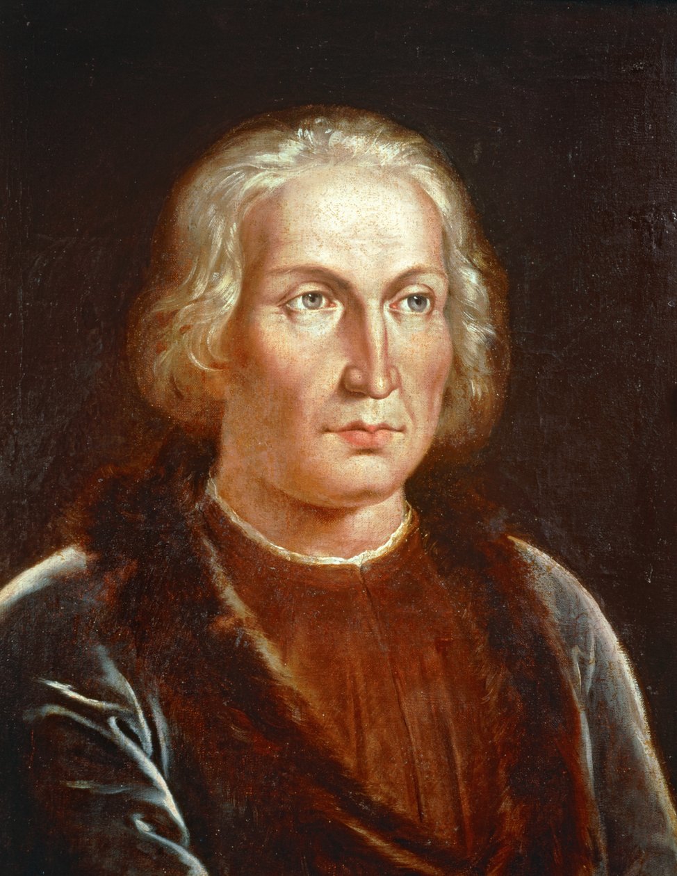 Cristóvão Colombo, descobridor ... (pintura sobre tela) de Spanish School