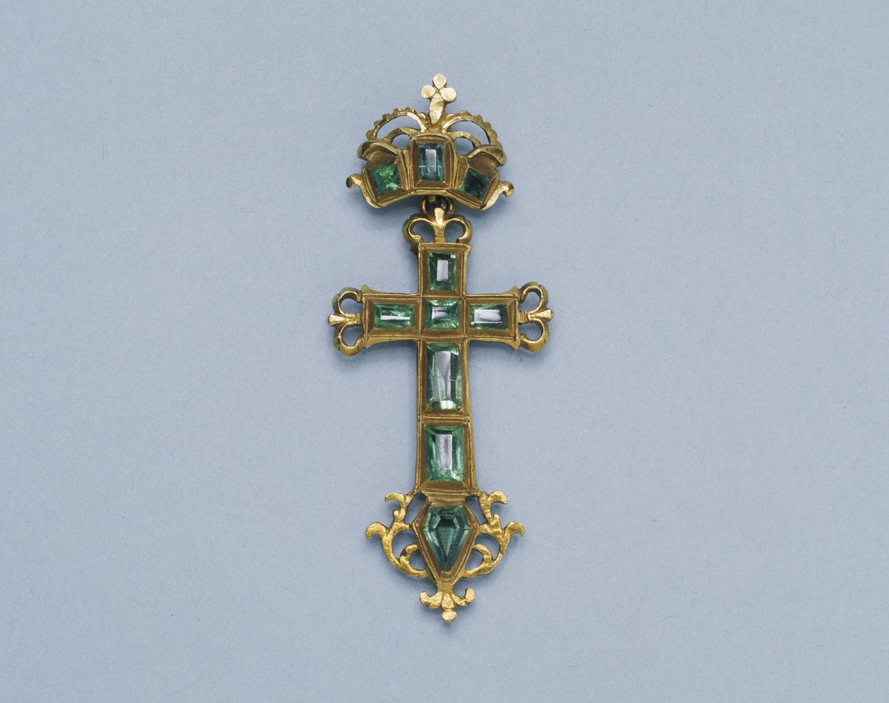 Cross Pendant, final do século 16 (ouro e esmeraldas) de Spanish School