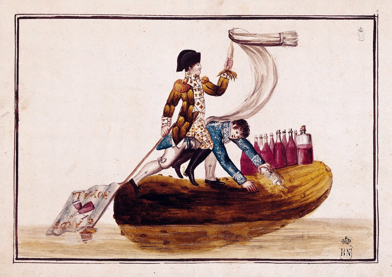 Expulsão de Joseph Bonaparte (1768-1844) (num pickle) após a derrota de Vitória na Espanha de Spanish School