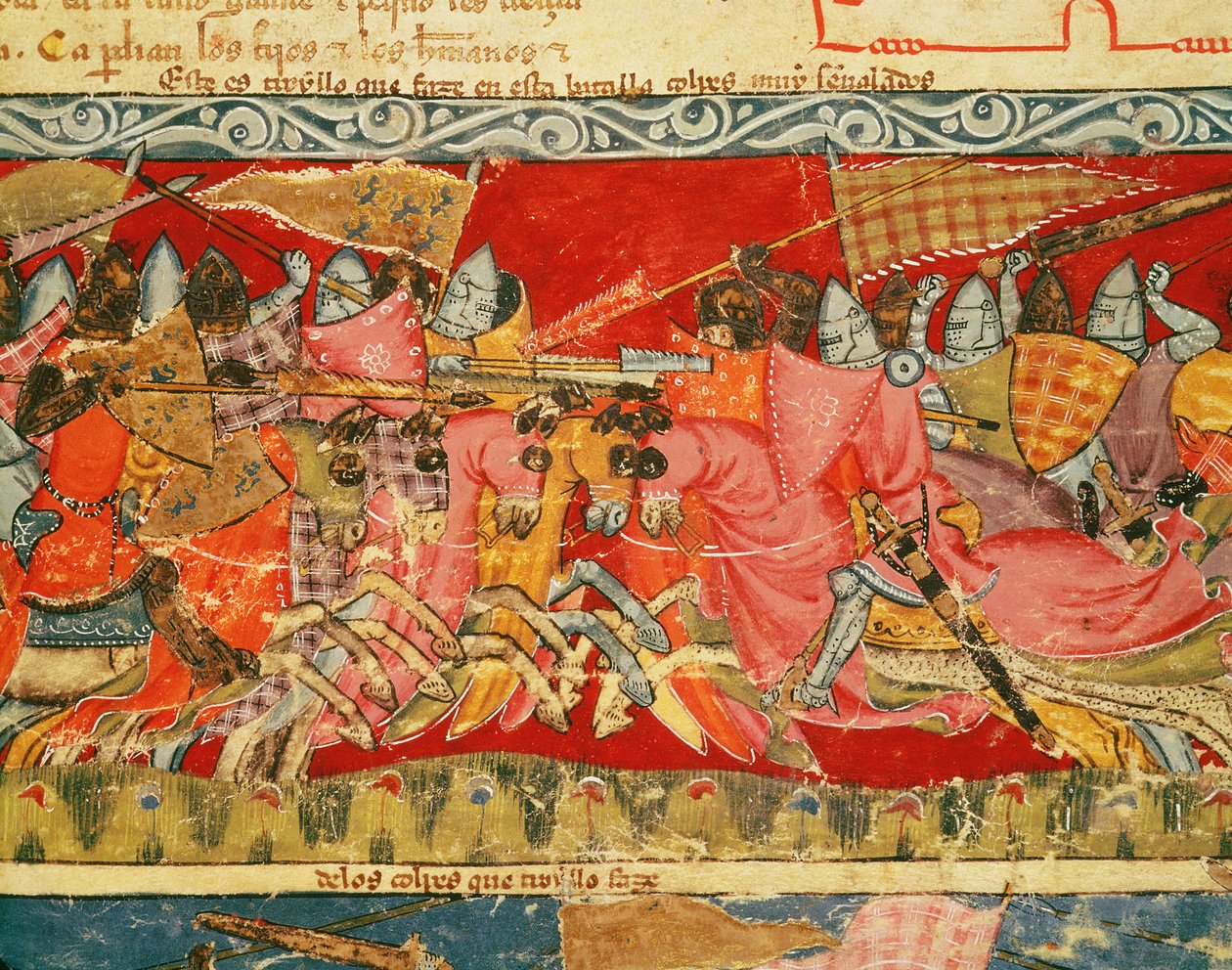 Fol.110r Batalha entre gregos e troianos, do Codex Benito Santa Mora de Spanish School