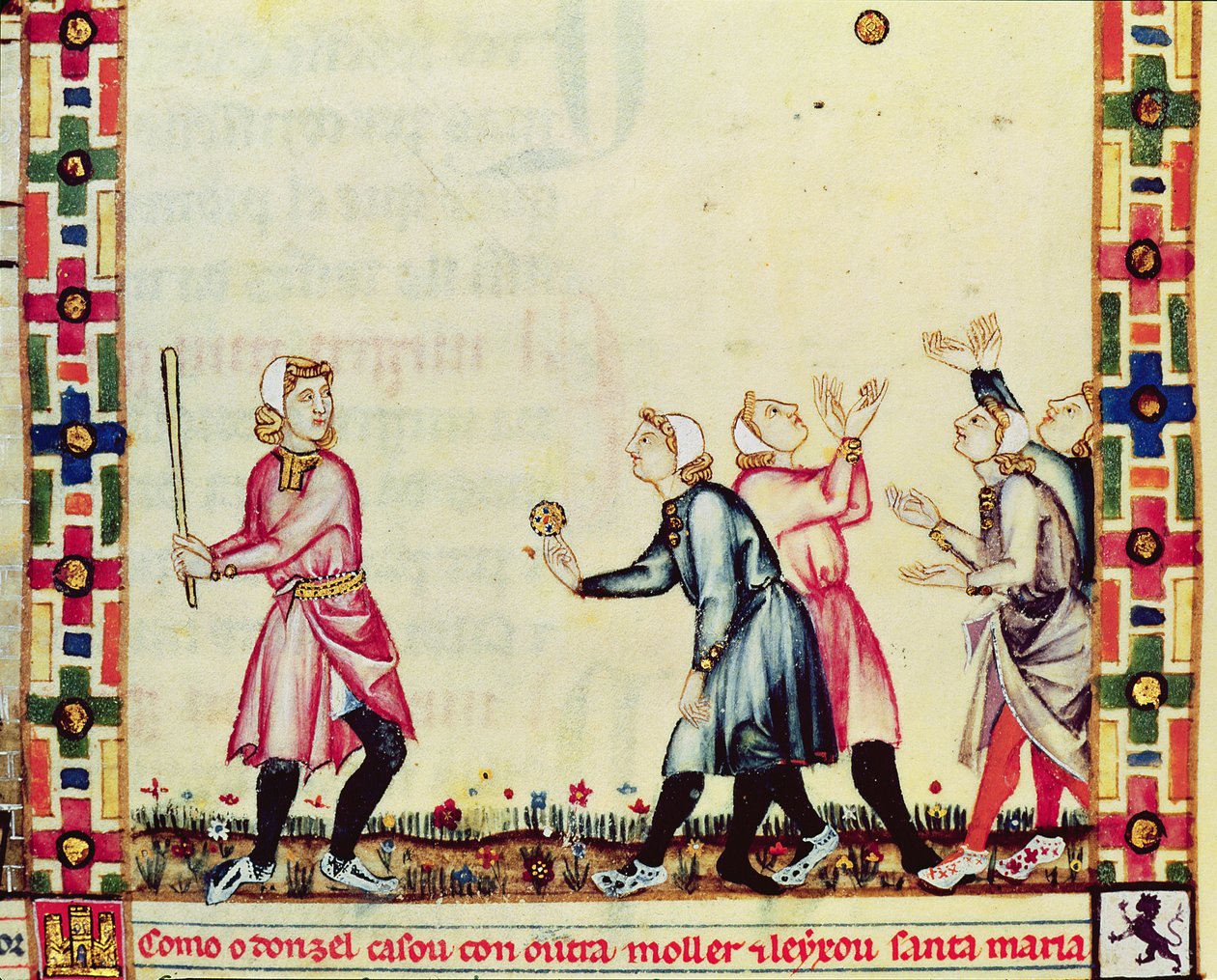 Fol.61v Jogo de pelota ao ar livre, do manuscrito feito sob a direção de Alfonso X (1221-84) O Sábio, Rei de Castela e Leão de Spanish School