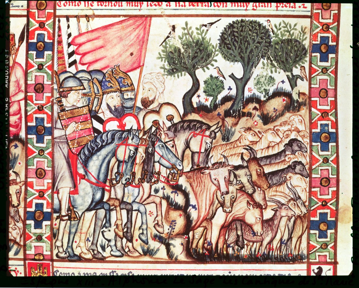 Fol.68v Turcos e mouros recuperando sua terra, das Cantigas de Santa Maria de Spanish School