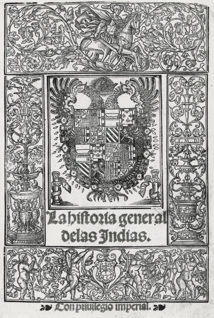 Frontispício de &39;The General History of the Indies&39; de Spanish School