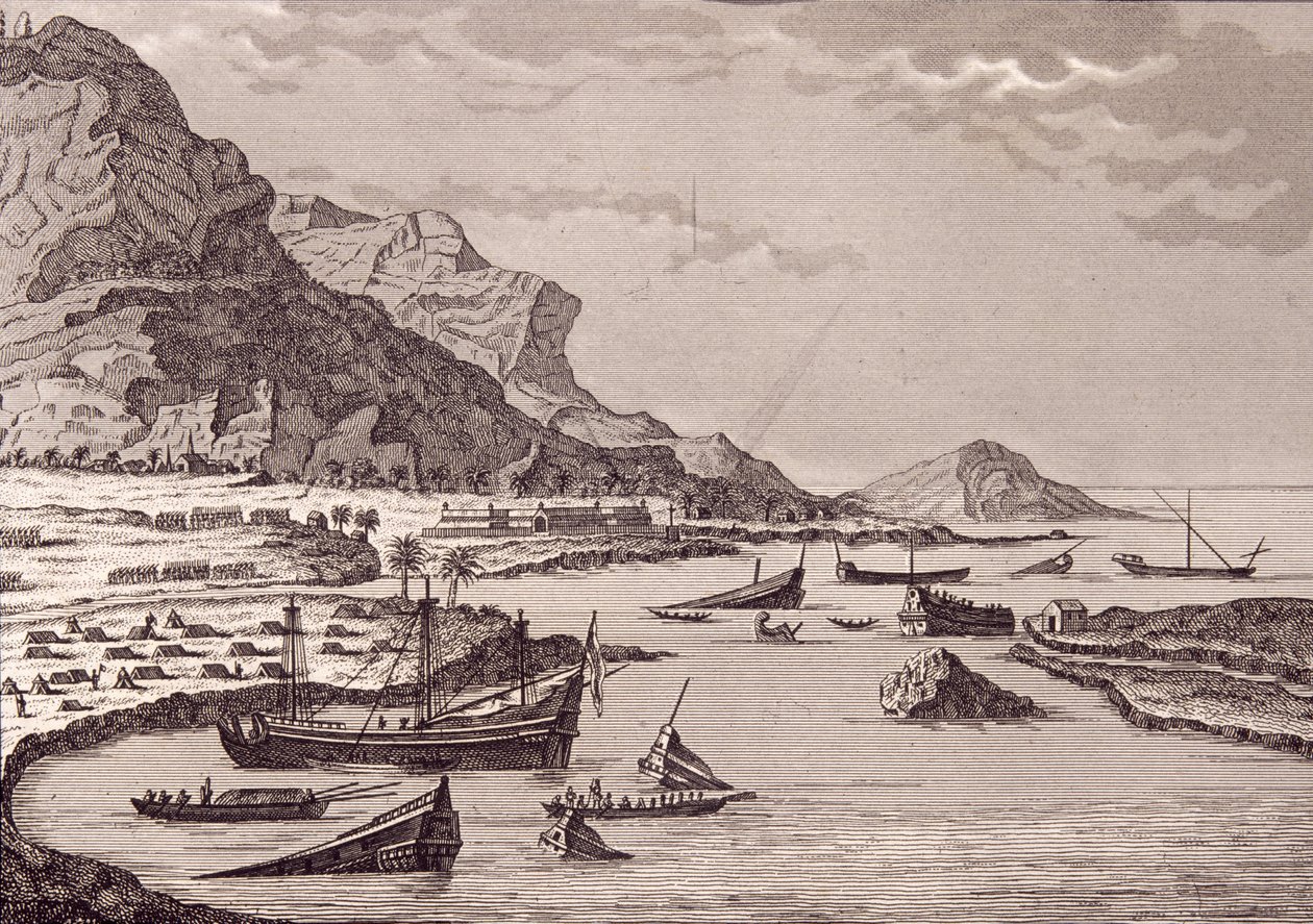 Hernan Cortes (1485-1547) ordena o naufrágio de seus navios, México, julho de 1519 de Spanish School