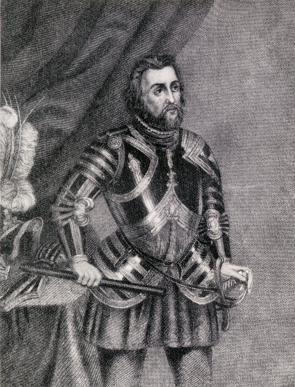 Hernan Cortes, Marques do Vale de Oaxaca (1485-1547) de Spanish School