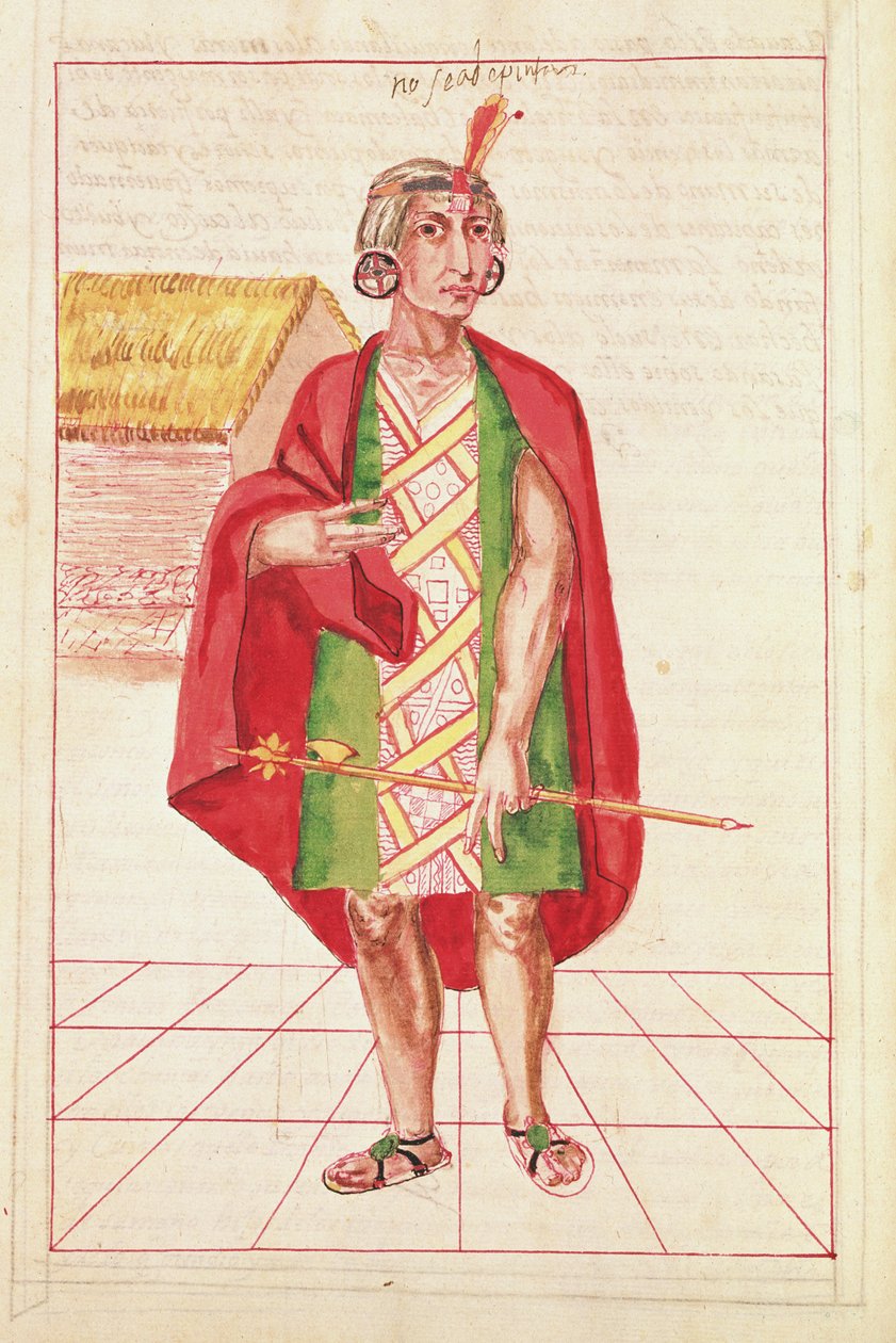 Ilustração de &39;História e Real Genealogia dos Reis Inca do Peru, de seus feitos, costumes, costumes e maneira de governo&39;, conhecida como Codice Murua de Spanish School