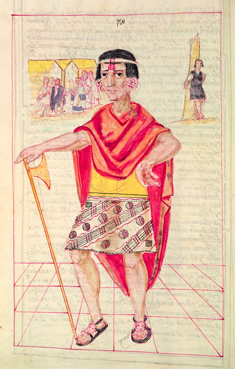 Ilustração de &39;História e Real Genealogia dos Reis Inca do Peru, de seus feitos, costumes, costumes e maneira de governo&39;, conhecida como Codice Murua de Spanish School