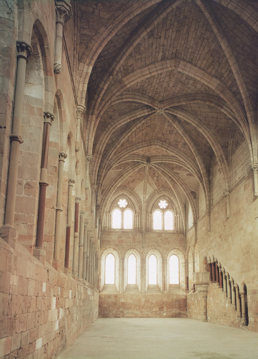 Interior do refeitório do mosteiro, 1215 de Spanish School
