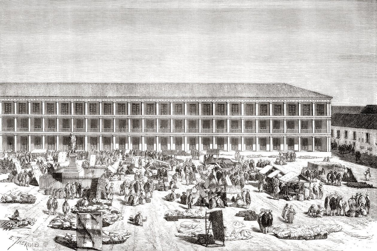 A Casa dos Portales, Praça Simon Bolivar, antiga Plaza de la Constitución, Bogotá, Colômbia de Spanish School