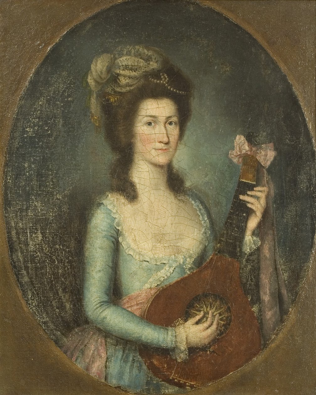 Senhora tocando violão de Spanish School