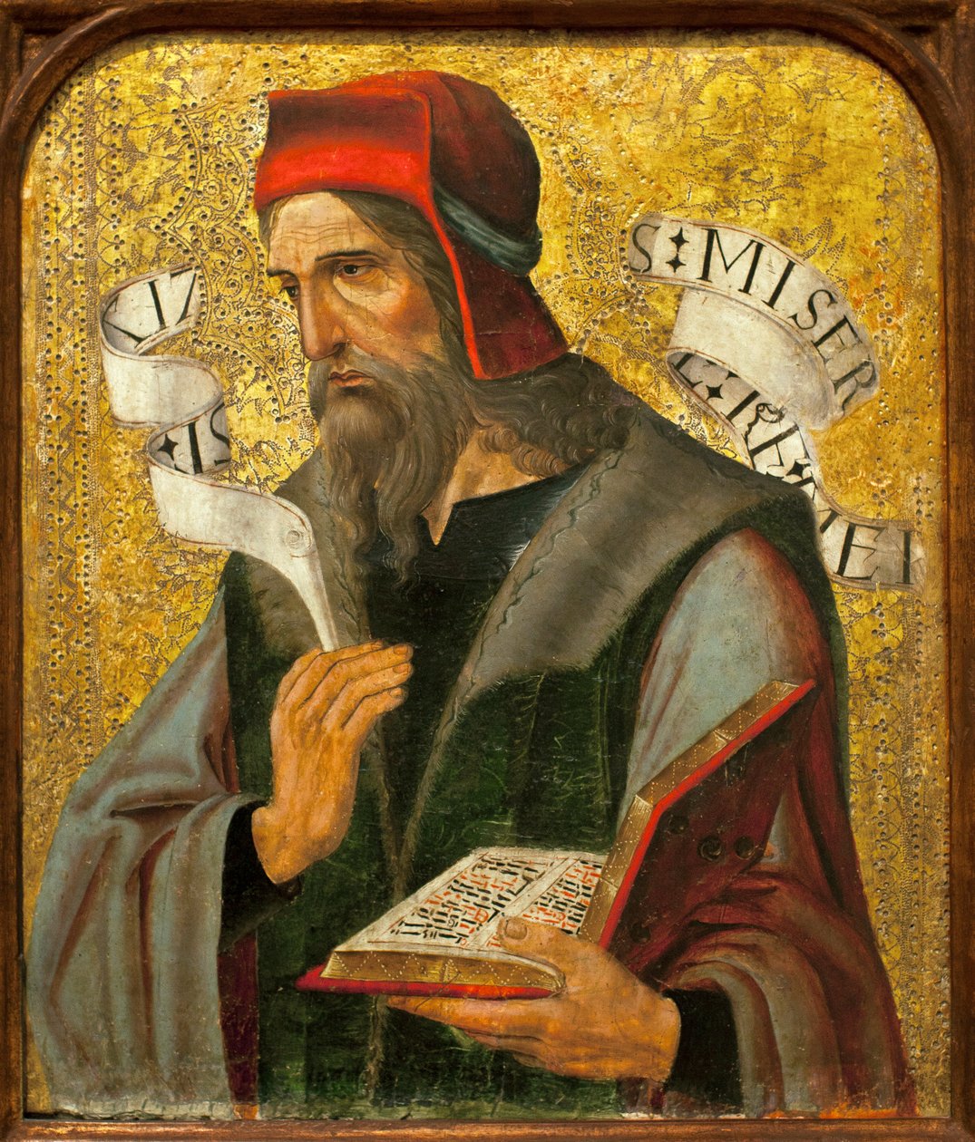 Le prophete Isaie - Pintura espanhola anónima, óleo e ouro sobre madeira de Spanish School