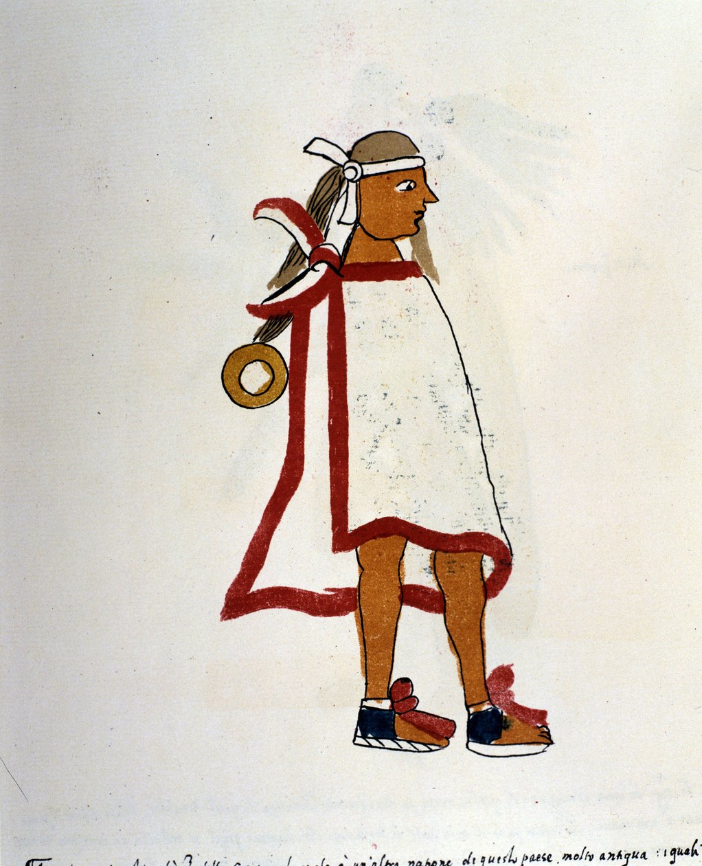 Homem do Povo Asteca no Codex Vaticanus 3738 (Codex Vat. Rios). Fac-símile do manuscrito do dominicano Pedro de los Rios, entre 1570 e 1589, Bibl. Vaticano. de Spanish School