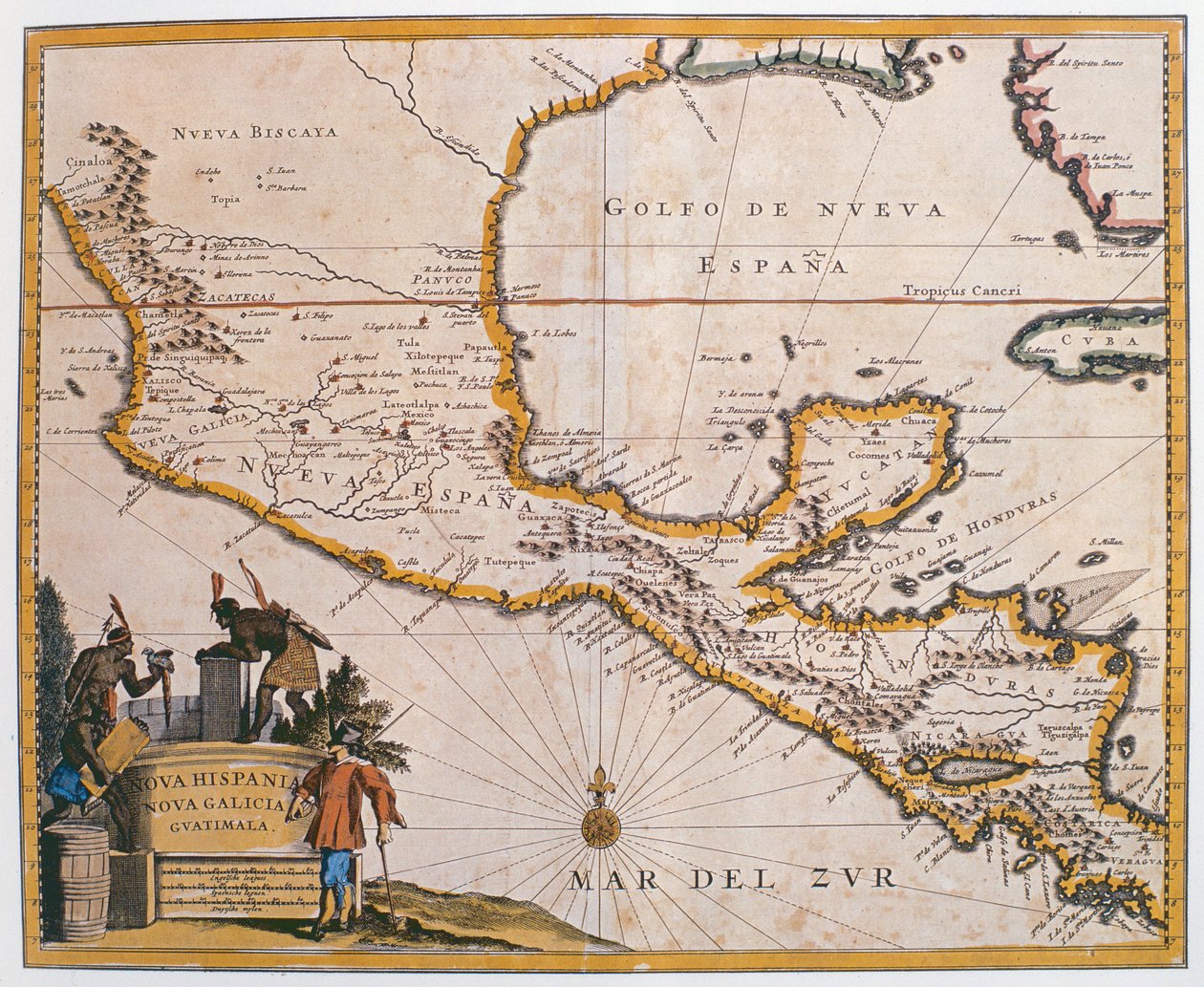 Mapa da Nova Espanha, Nova Galiza e Guatemala, 1625 de Spanish School
