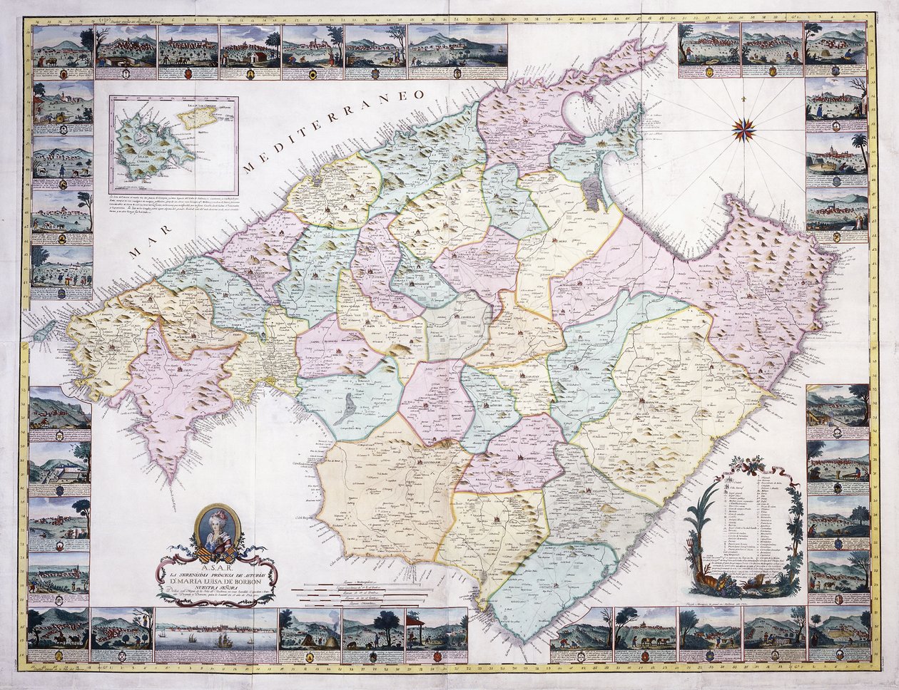 Mapa da Ilha de Maiorca, 1785 de Spanish School