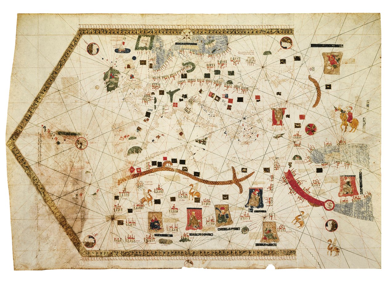 Portolan Gráfico de Gabriel de Vallseca de Spanish School