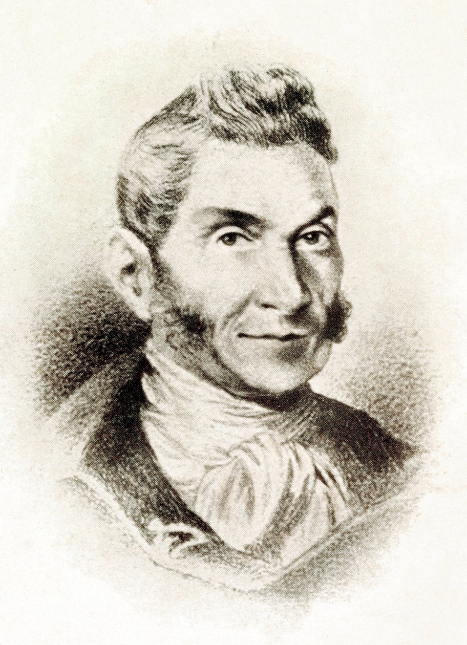 "Retrato de Bartolome José Gallardo Blanco (1776-1852), intelectual espanhol" do século XIX (litografia) de Spanish School