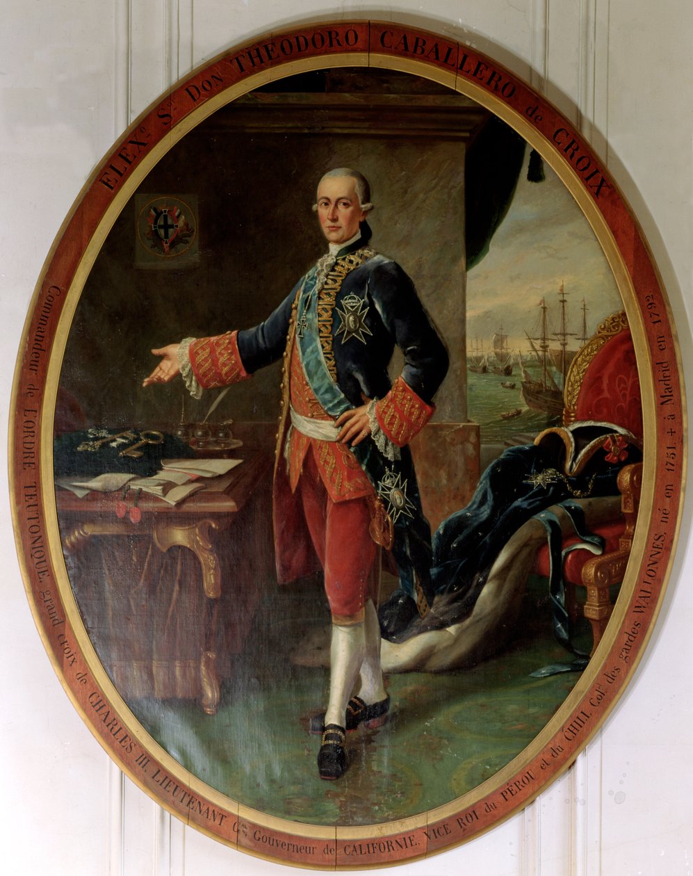 Retrato do Cavaleiro Theodore de Croix (1730-92) Vice-rei do Peru e do Chile de Spanish School